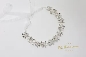 Dainty Rhinestones Crystal Vine Leaves Headband, Bridal Hair Vine, Delicate Headband, Hair accessories.