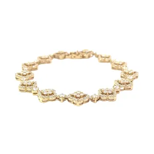 Diamond Clover Leaf Tennis Bracelet