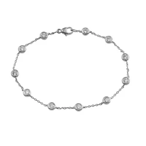 Diamond Station Bracelet 1 1/10Ctw