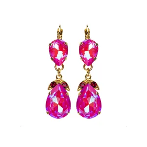 Double Pear Embellished Leverback Earrings in Sun-Kissed "Blush" *Custom*