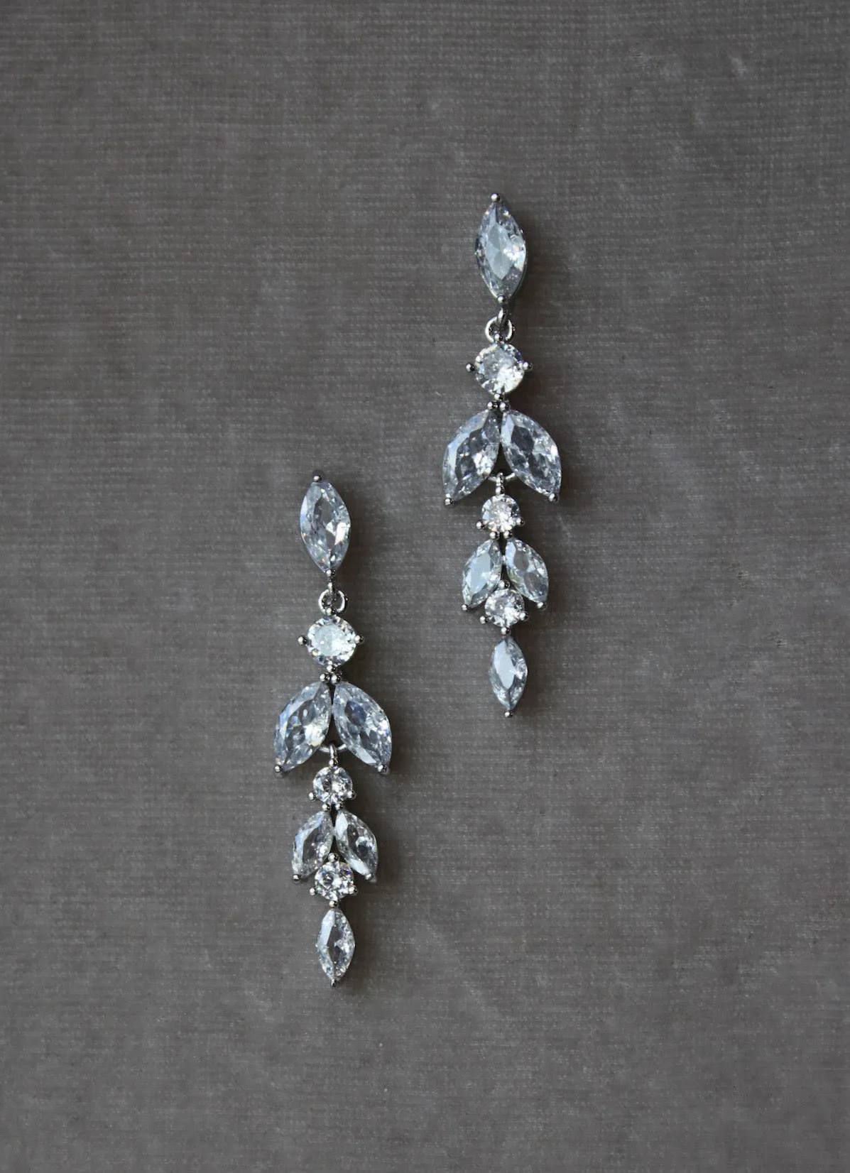 ELIZABETH Simulated Diamond Delicate Wedding Earrings