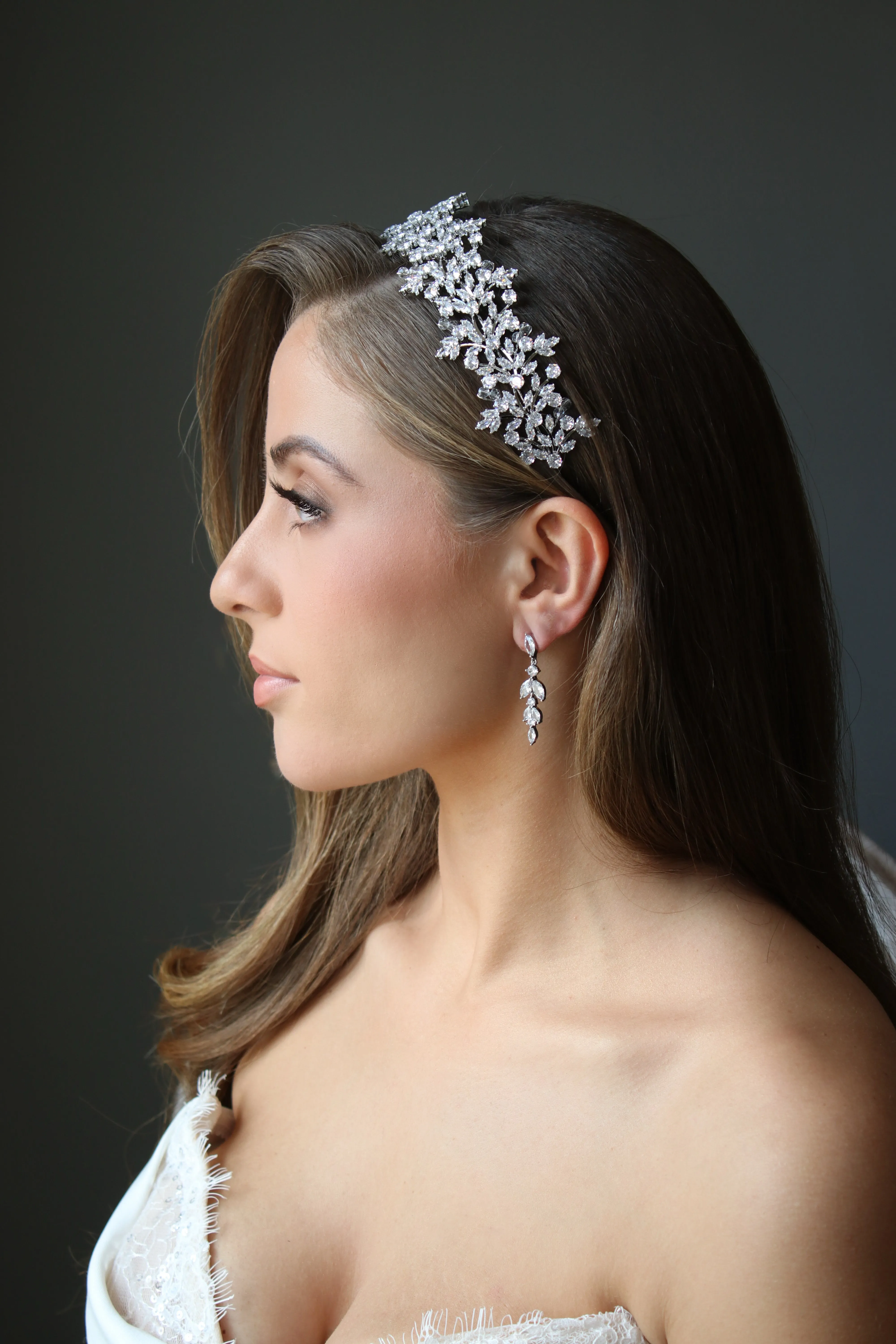 ELIZABETH Simulated Diamond Delicate Wedding Earrings