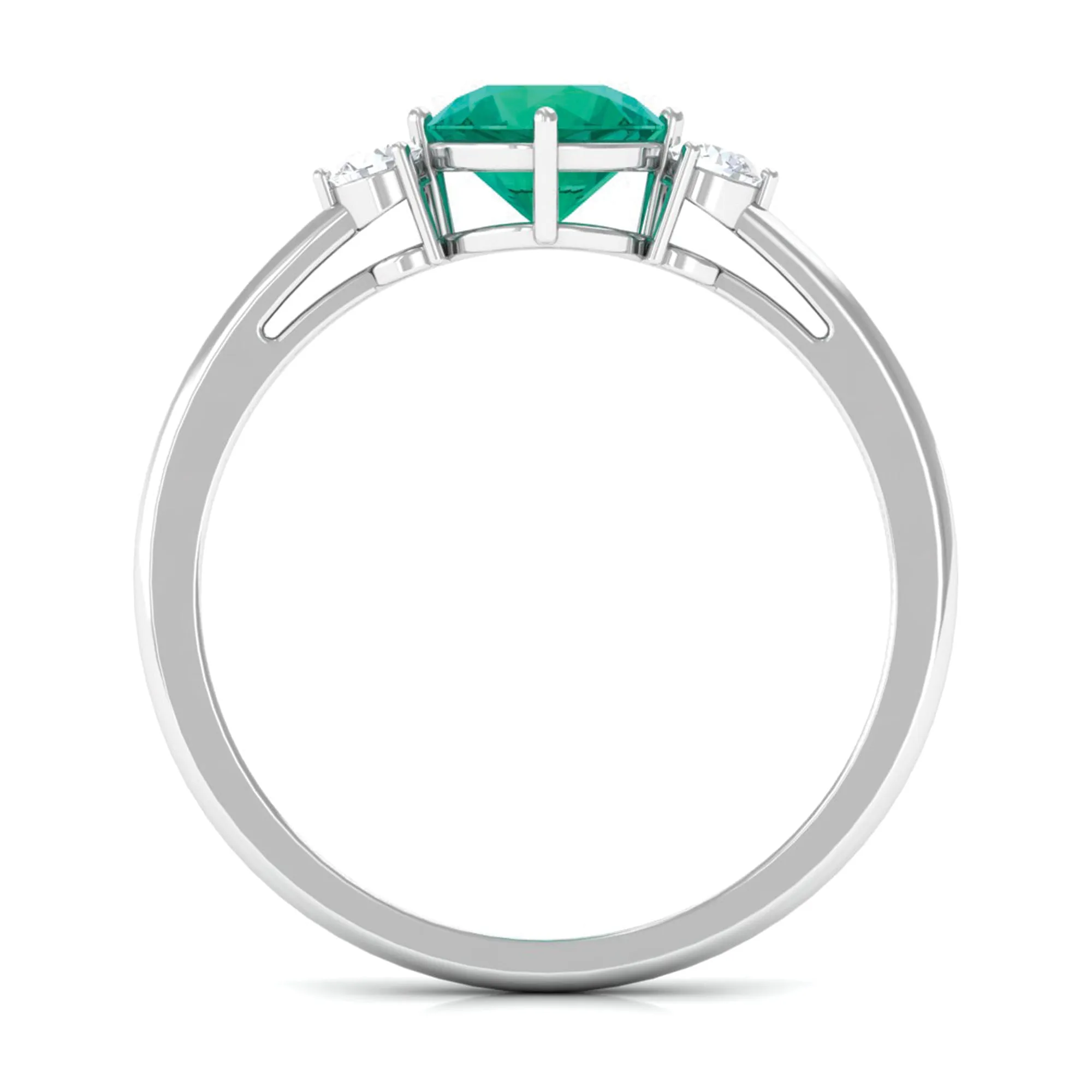 Emerald and Diamond Minimal Promise Ring