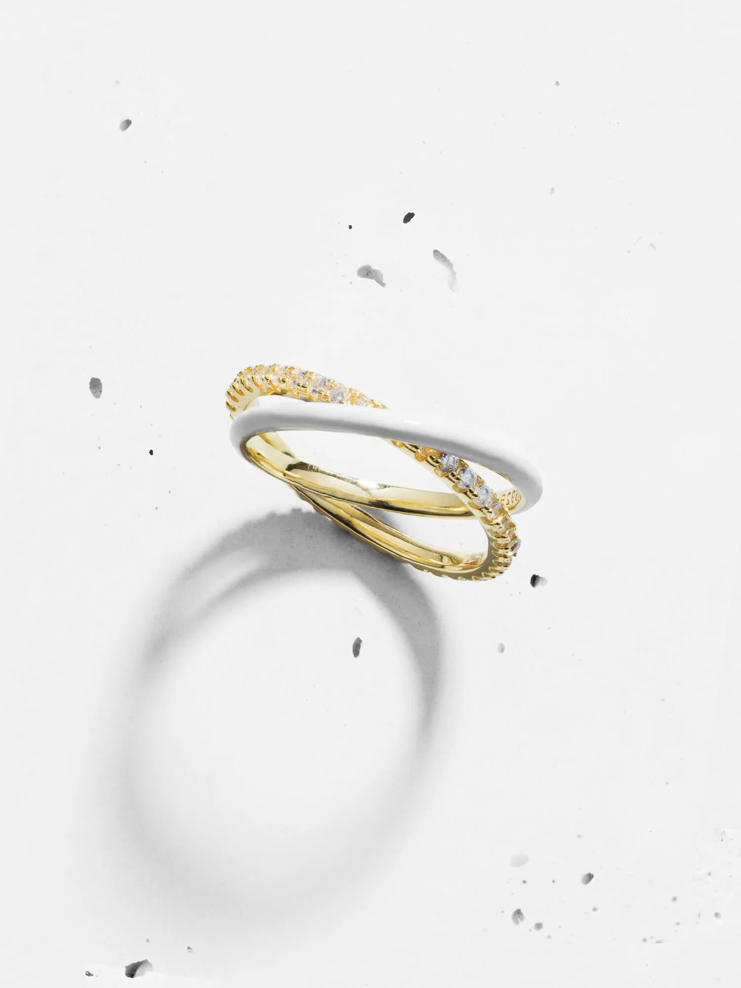 Enamel X Pave Link Ring