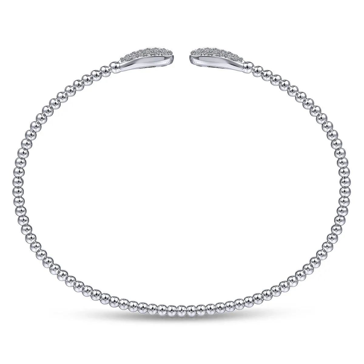 Gabriel 14K White Gold Bujukan Cuff Bracelet with Diamond Pave Teardrops