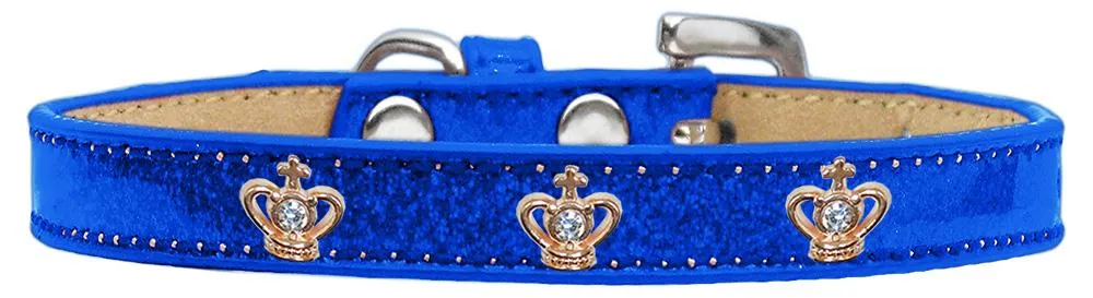 Gold Crown Widget Dog Collar Blue Ice Cream Size 18