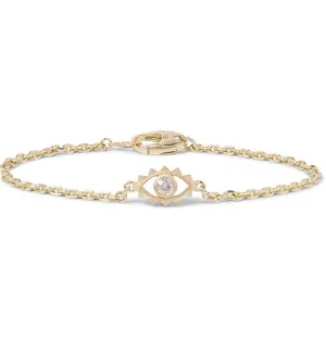 Gold Diamond Evil Eye Bracelet