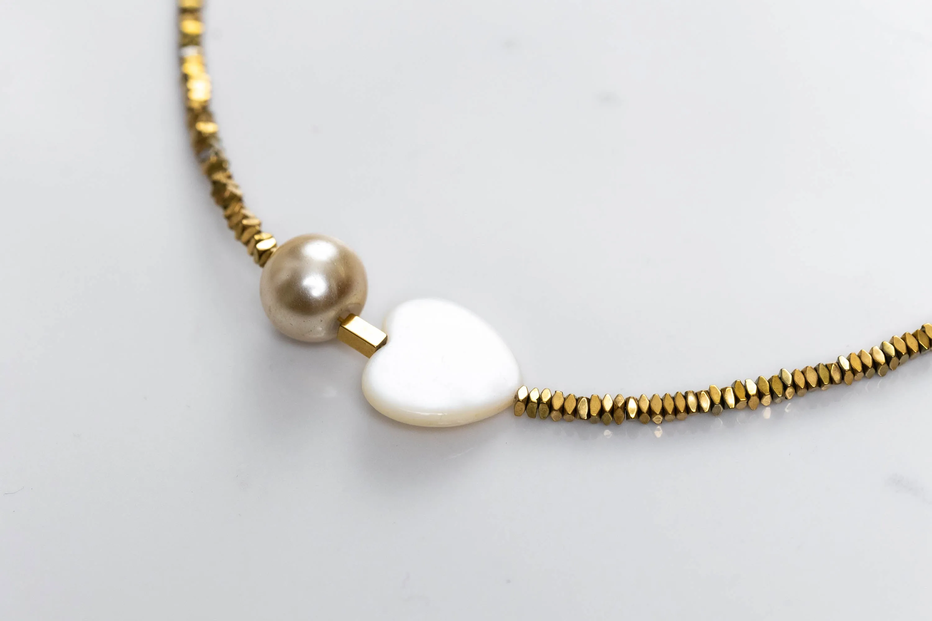 Gold hematite necklace