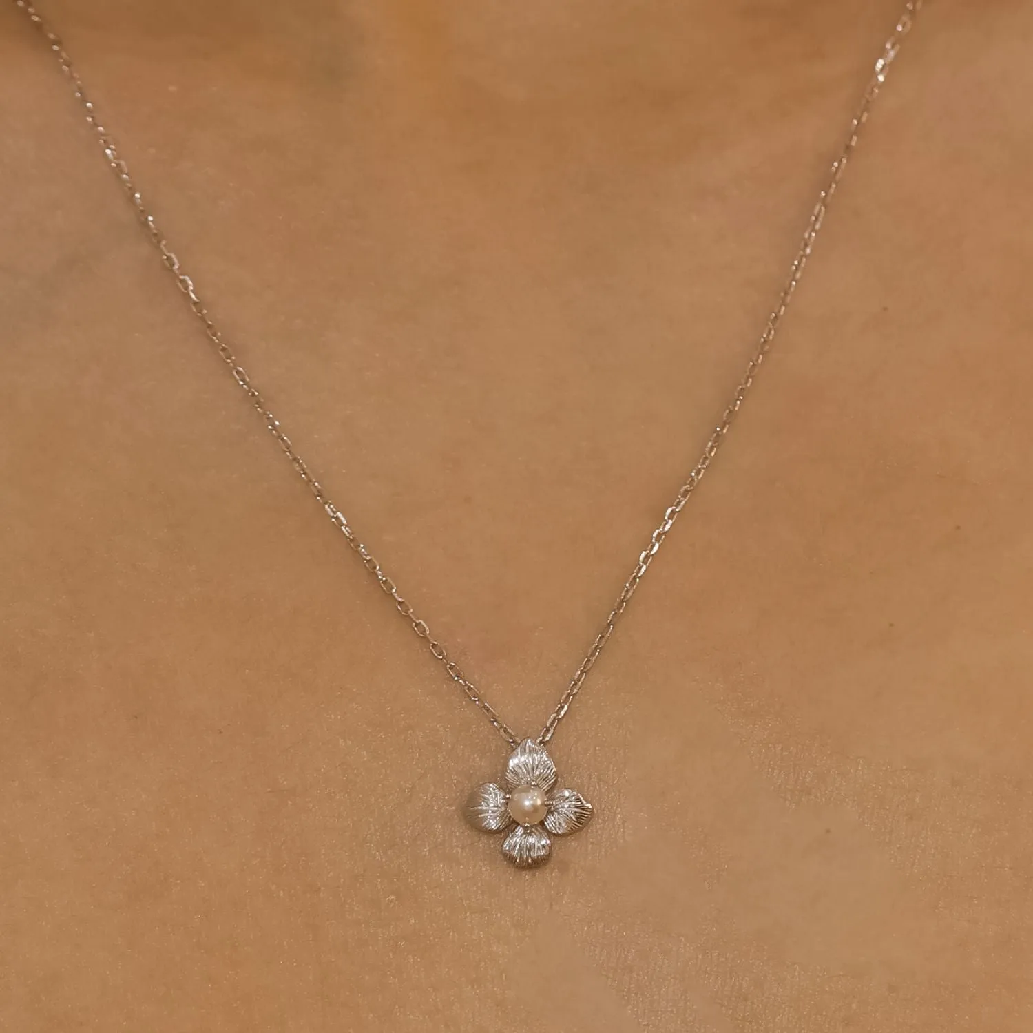 Gossamer Petal Pearl Necklace