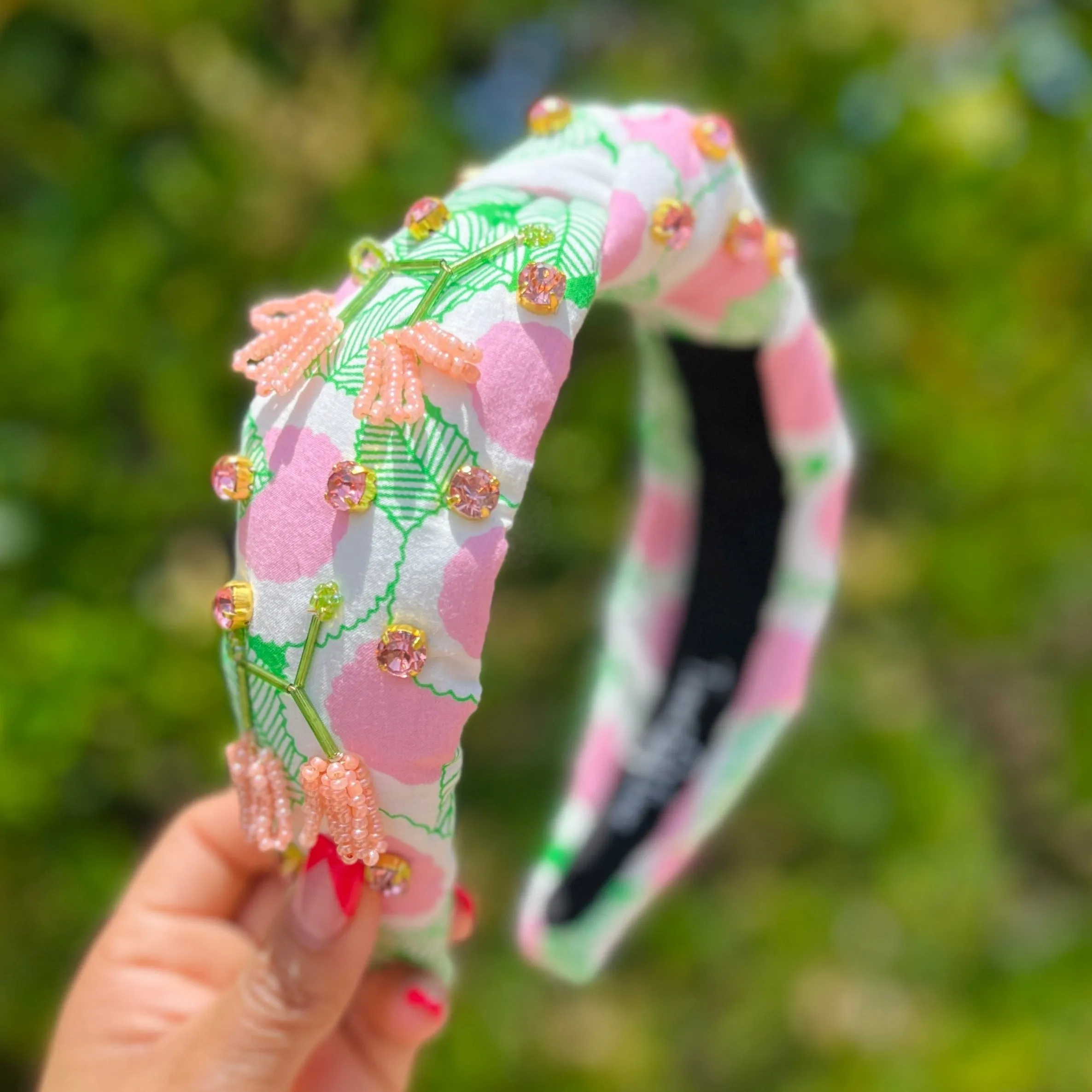 Hand Sewn Aria Jeweled Knot Headband