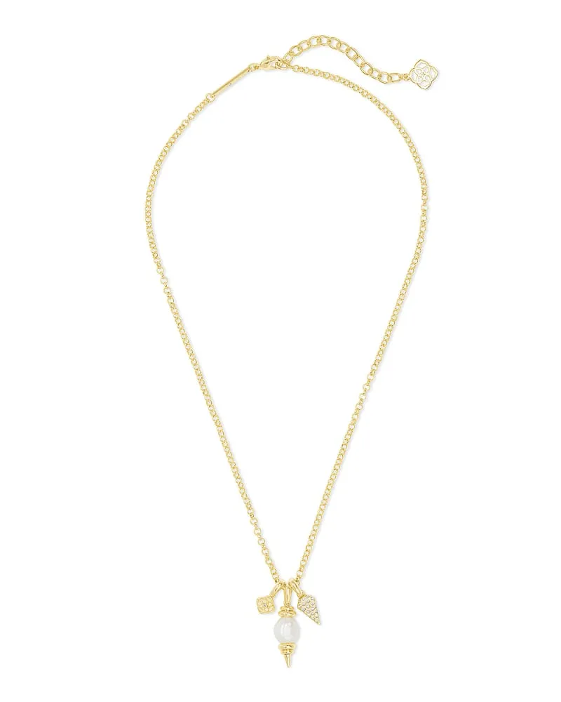 Kendra Scott Demi Charm Necklace - Gold White Baroque Pearl