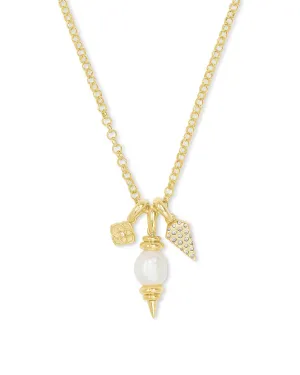 Kendra Scott Demi Charm Necklace - Gold White Baroque Pearl