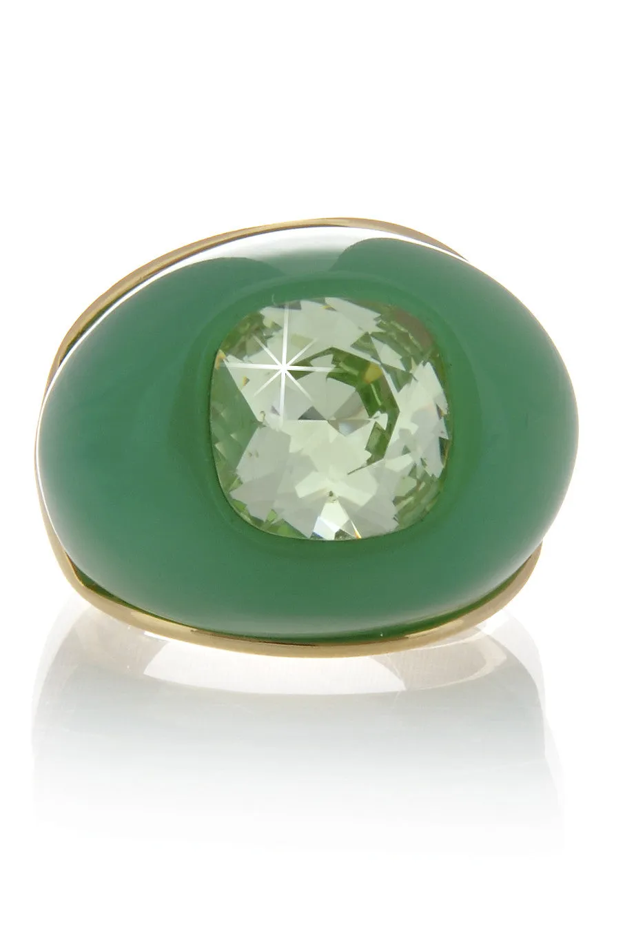 KENNETH JAY LANE DENIA Jade Crystal Dome Ring