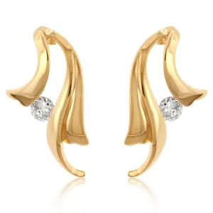 Lana Gold Ribbon CZ Stud Earrings | 04ct