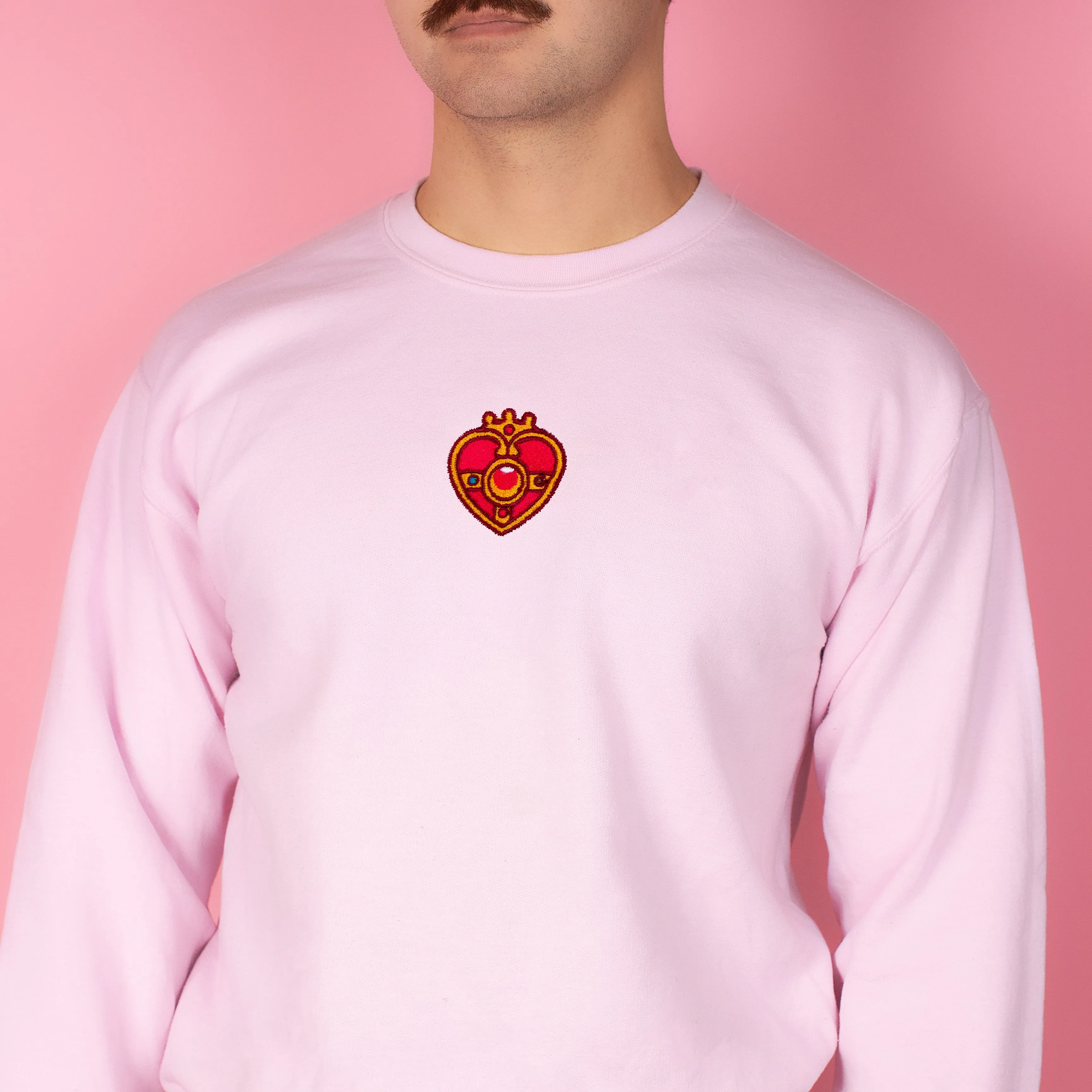 Magical Girl Embroidered Cosmic Heart Compact Sweatshirt