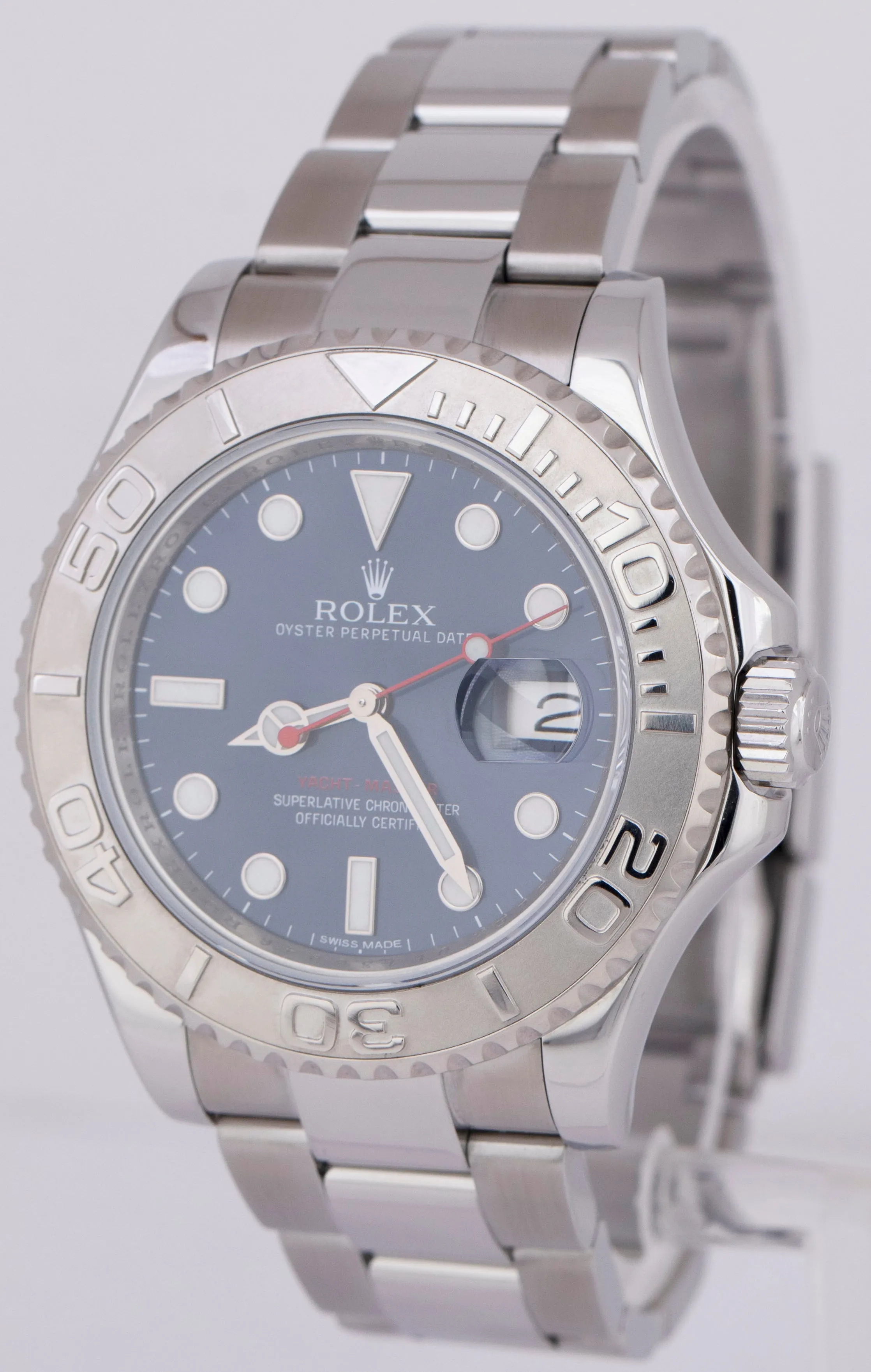 MINT PAPERS Rolex Yacht-Master Platinum BLUE 40mm Stainless Watch 116622 BOX