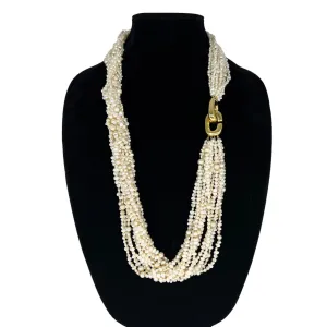 NECKLACE Keshi Pearls with Gold Tone Clasp