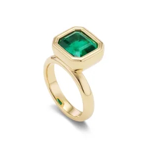 One-of-a-Kind Pillow Ring with Emerald