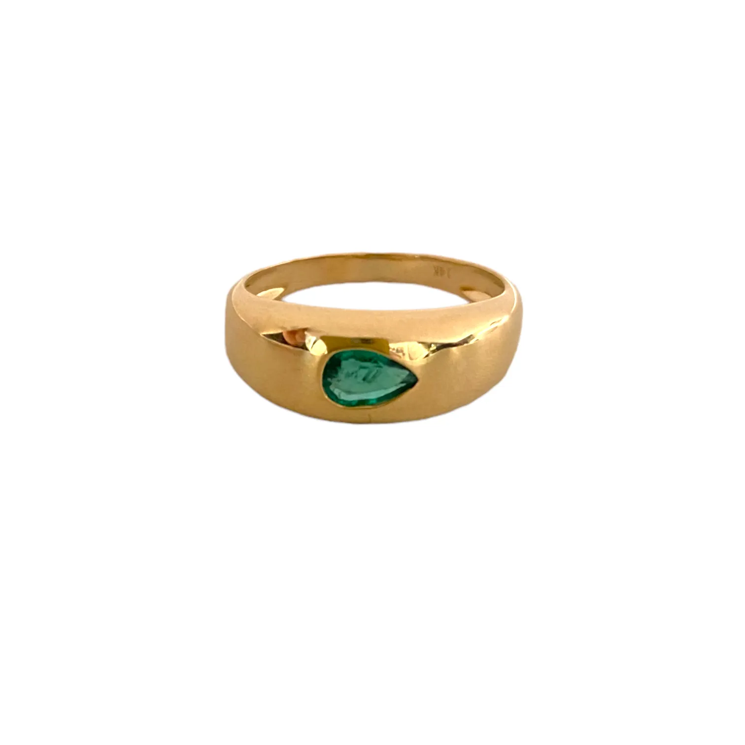 Pear Shape Emerald Dome Ring