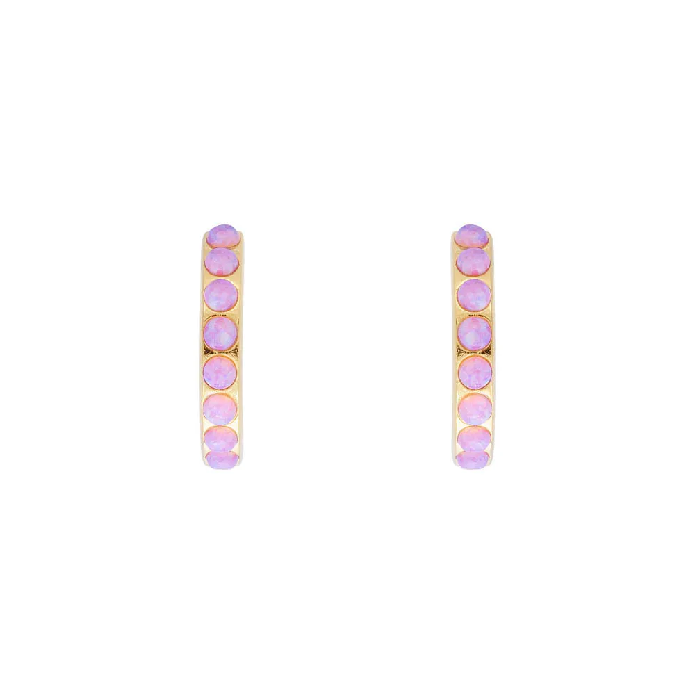 PINK OPAL CRYSTAL MIDI HOOPS