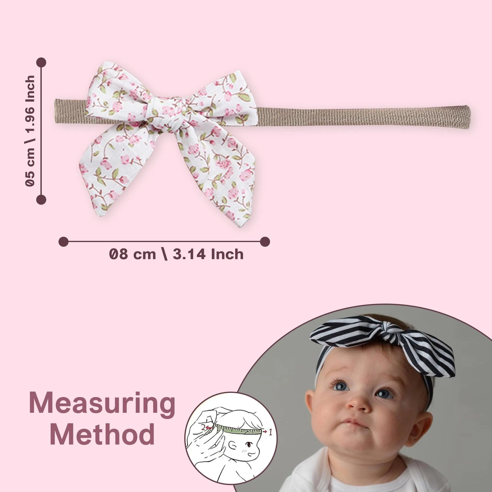 Polka Tots Floral Bow Headband with Bib Set - White