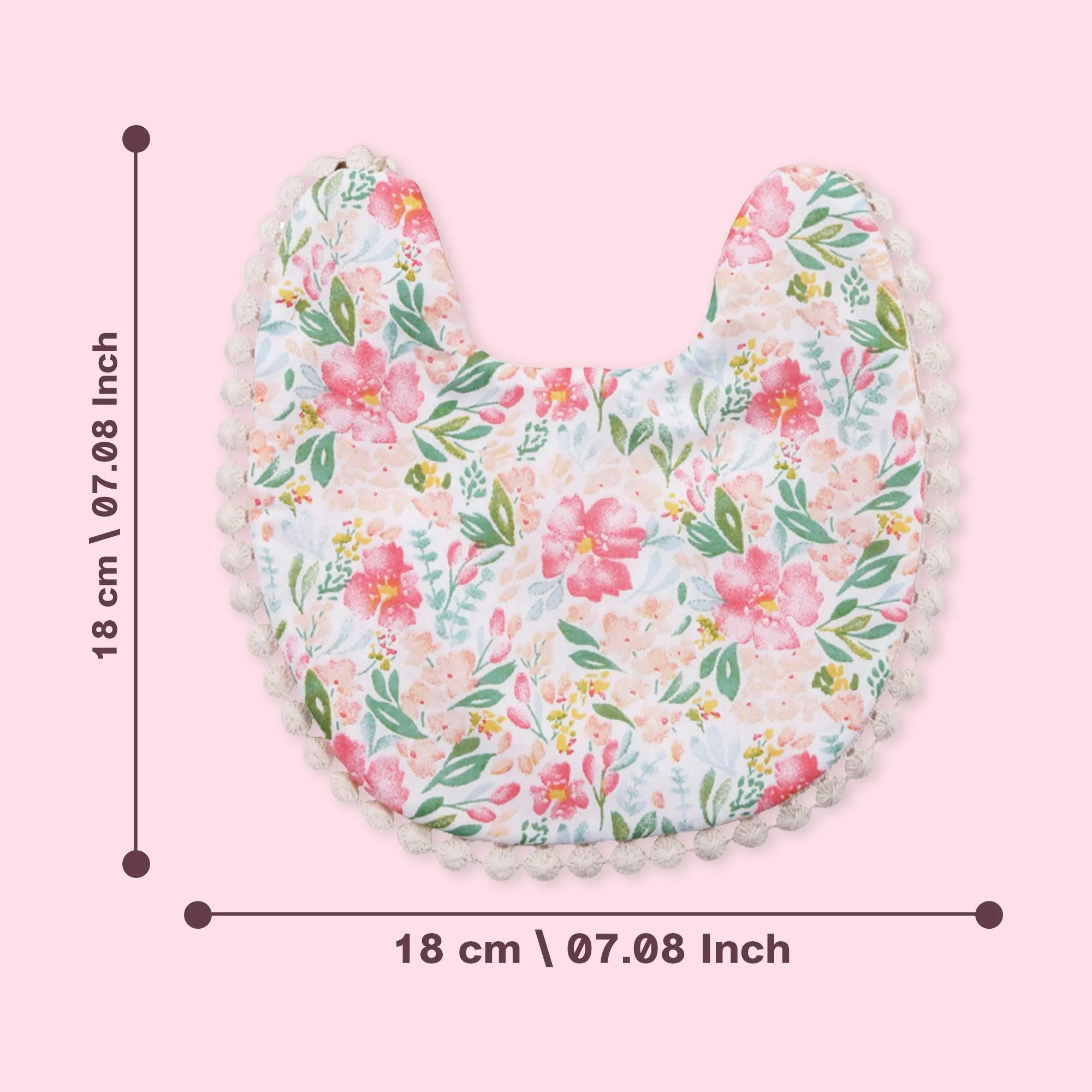 Polka Tots Floral Bow Headband with Bib Set - White