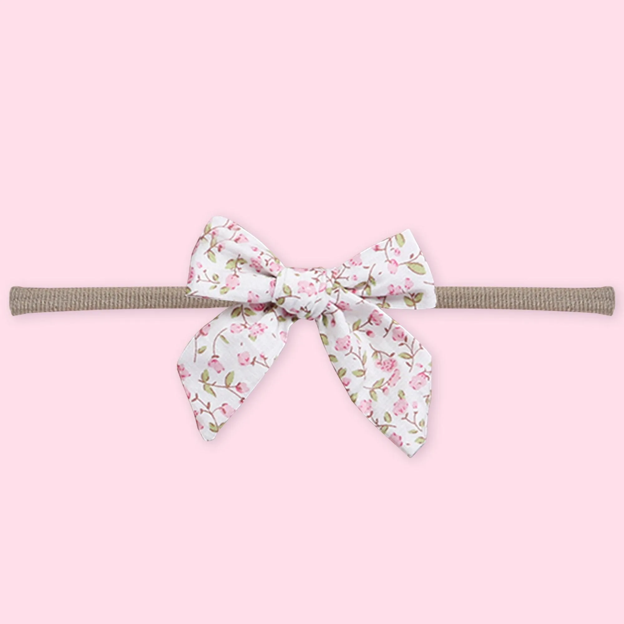 Polka Tots Floral Bow Headband with Bib Set - White