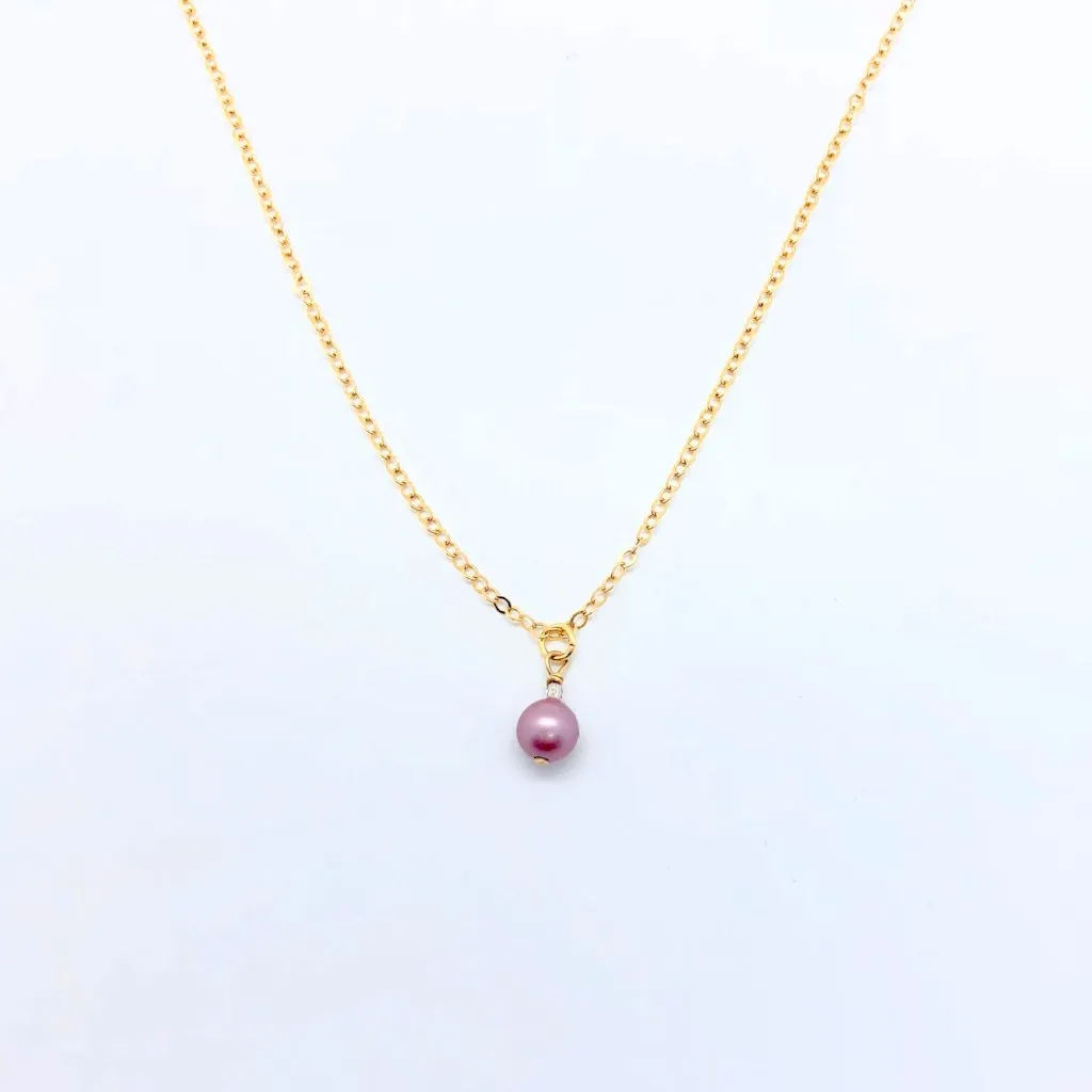 Powder Rose Pink Pearl Bridesmaid Necklace