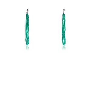 Ridhi Green onyx Earrings, Sterling Silver