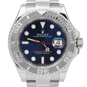 Rolex Yacht-Master Stainless Steel Platinum Blue 40mm Oyster Date Watch 116622