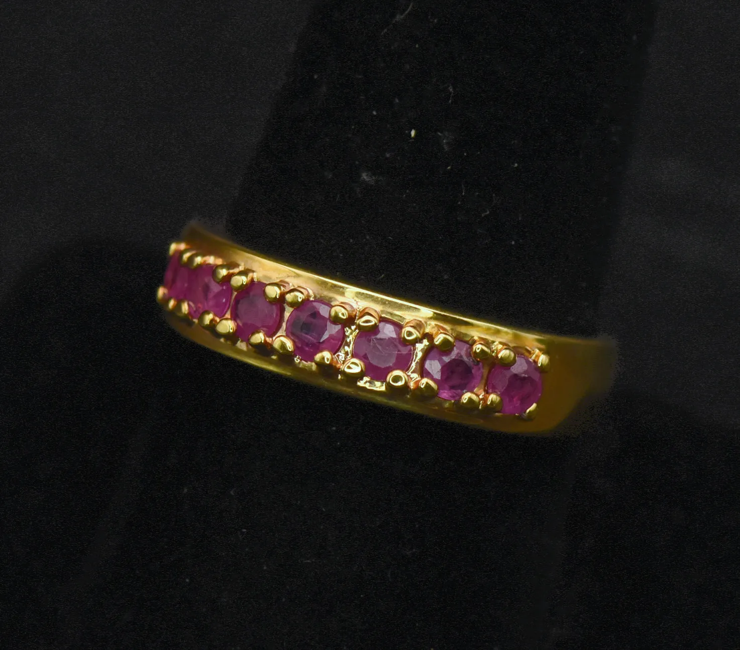 Ross-Simons - Vintage Gold Tone Sterling Silver Ruby Ring - Size 9