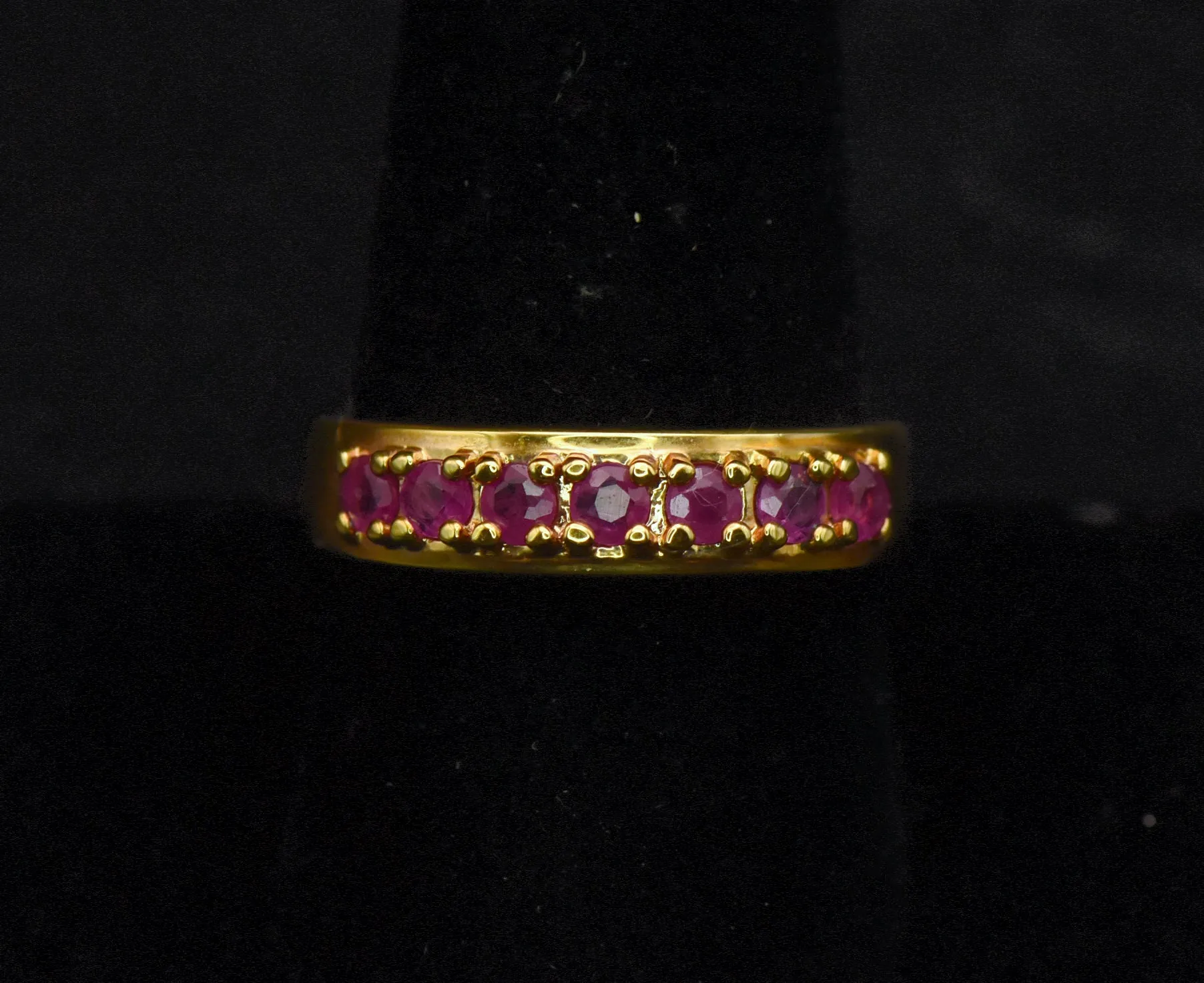 Ross-Simons - Vintage Gold Tone Sterling Silver Ruby Ring - Size 9