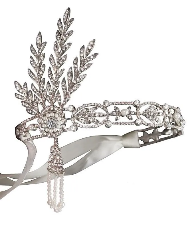 SassB Liza Crystal & Pearl Headdress Tiara