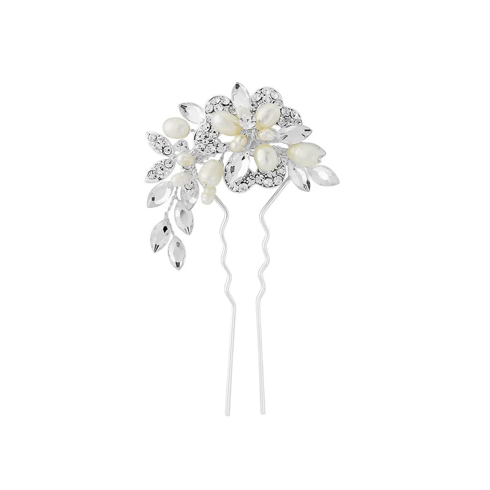 SassB Marcia Crystal and Pearl Hair Pin