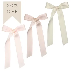 Satin Bow 3 Pack: Blush Sash Clips