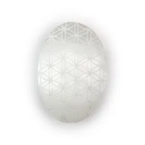 Selenite Flower of Life Palm Stone