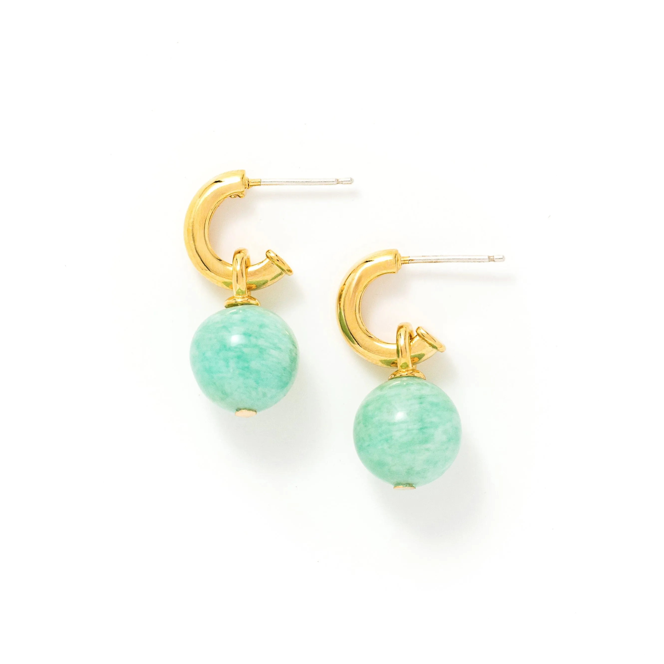 Sorrento Gemstone Hoop Earrings Amazonite