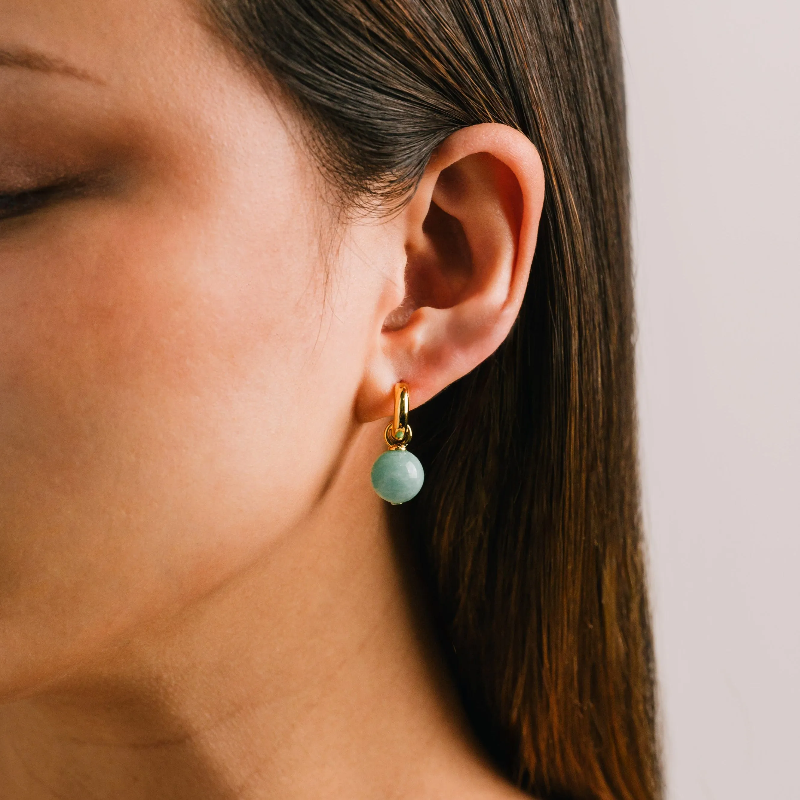 Sorrento Gemstone Hoop Earrings Amazonite