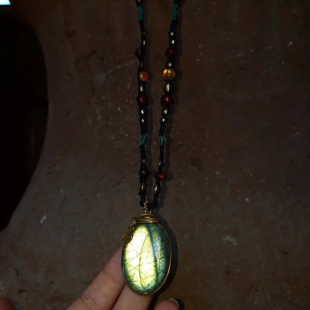 The Lotus Labradorite Amber's Mala