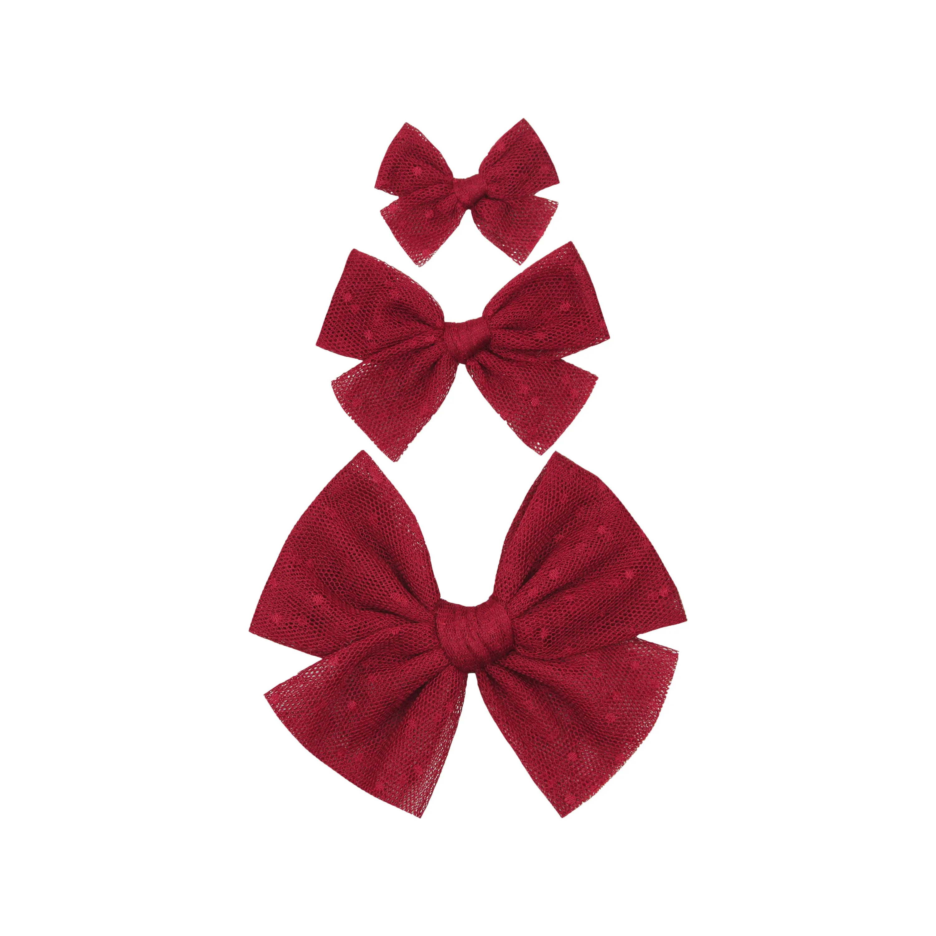 Tulle Bow - Red Dot Clip