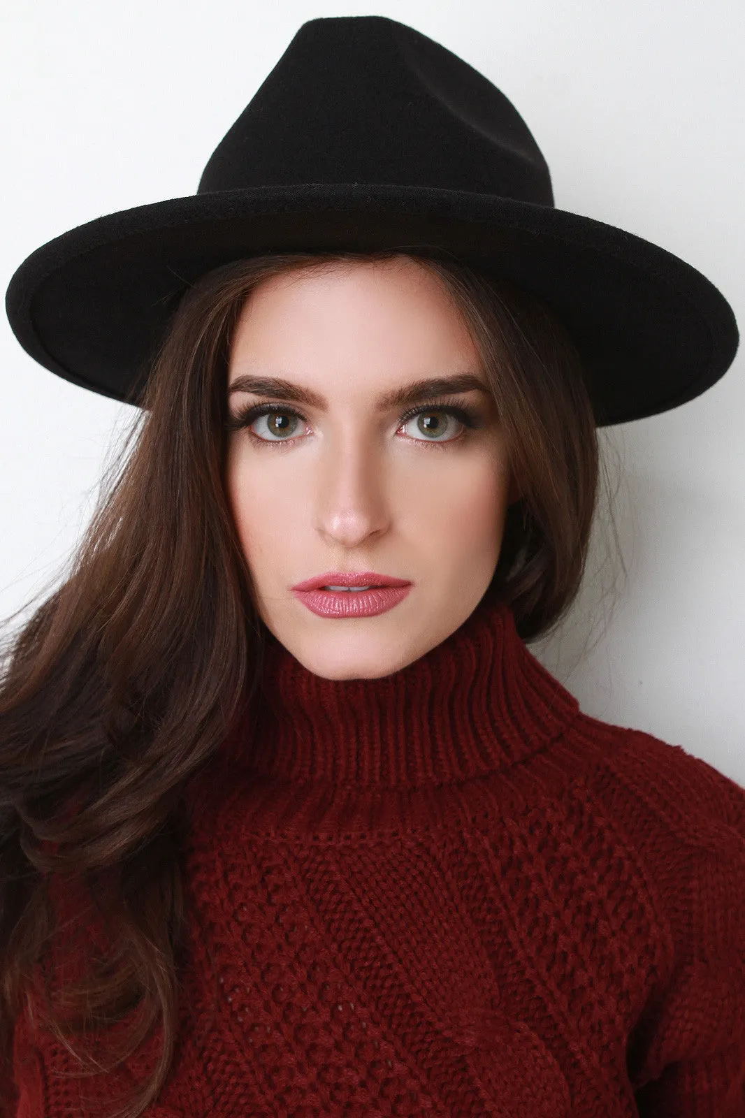 Wide Brim Wool Fedora Hat